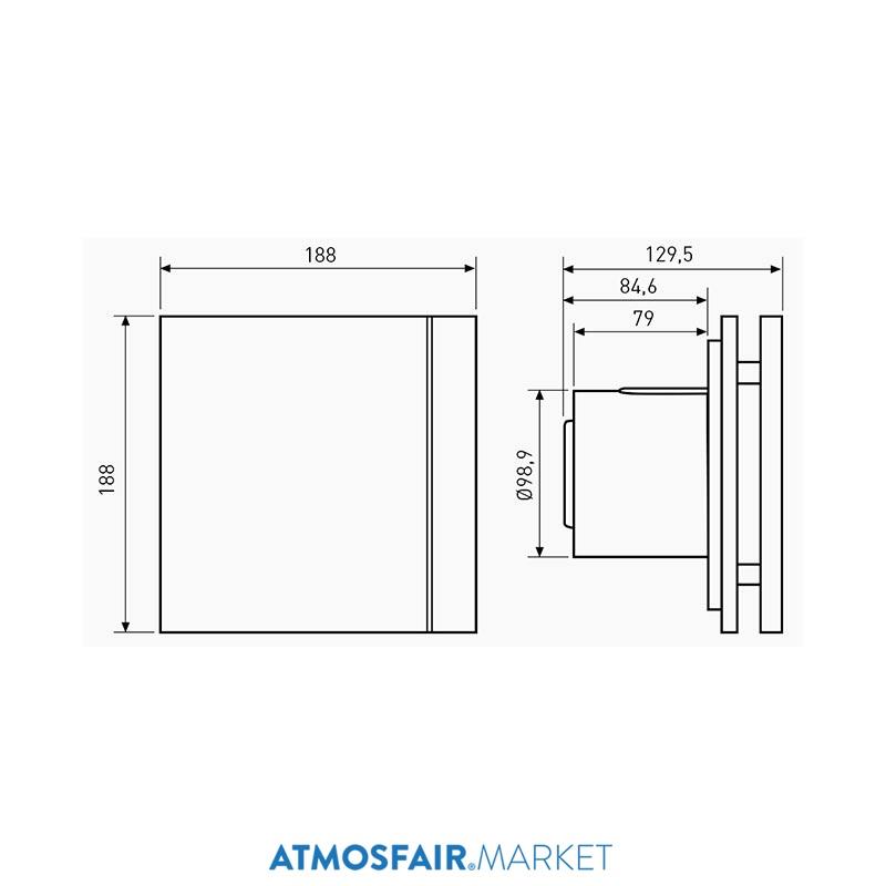 Silent-100 CRZ Design - Sessiz, Geri Tepme Ventilli, Zaman Ayarlı 100'lük Sessiz Banyo Fanı