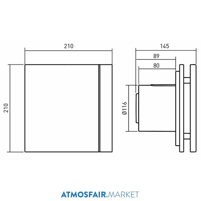 Silent 200 CZ Design-3C  - Dünyanın En Kaliteli, Sessiz, Geri Tepme Ventili 125'lik Sessiz Banyo Fanı