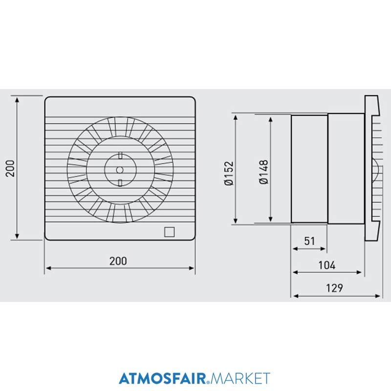 Soler Palau DECOR-300 C Mini Aksiyel FanPilot Lamba, Geri Tepme Ventilli