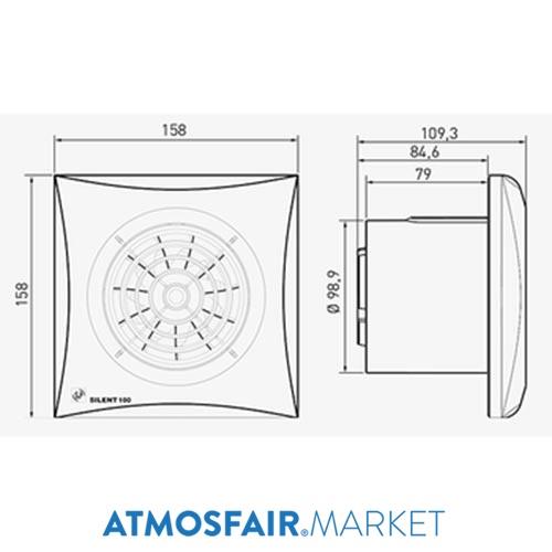 Soler Palau Silent - 100 CRZ Silver Mini Aksiyel Fan