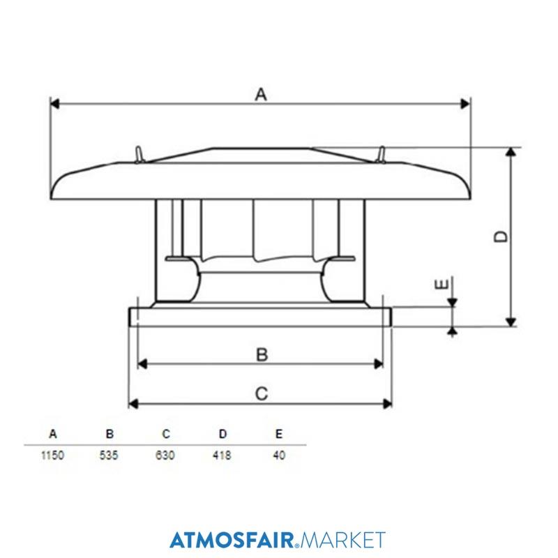 Soler Palau CRHT / 4-450 (380V) Yatay Atışlı Çatı Tipi Fan