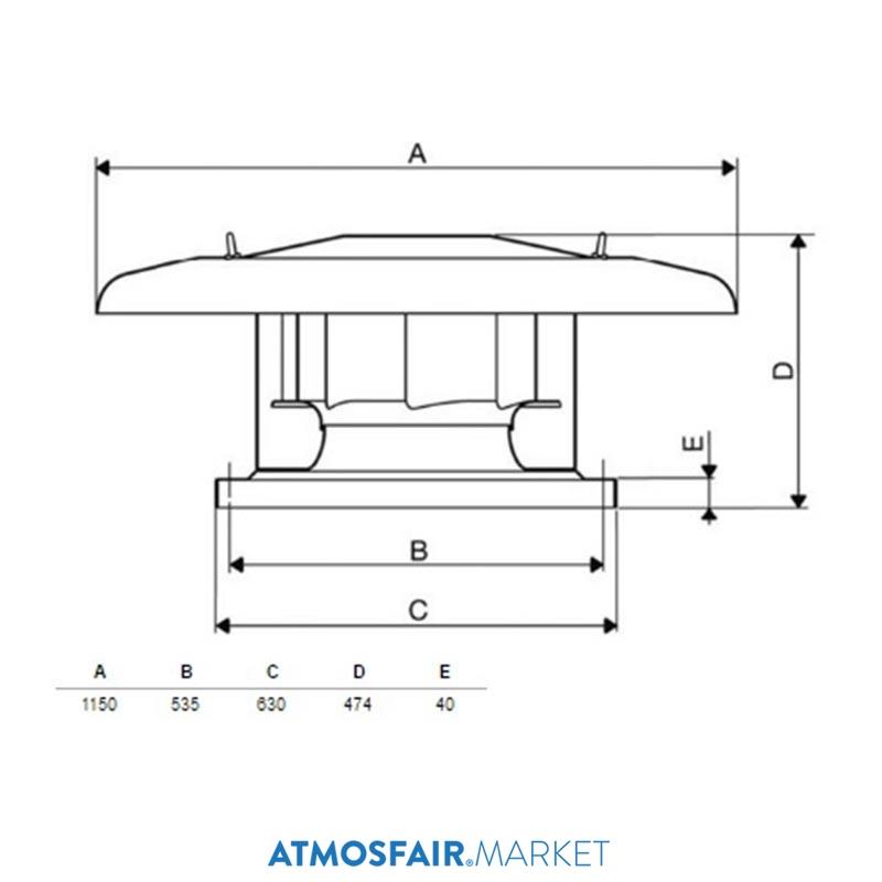 Soler Palau CRHT / 4-500 (380V) Yatay Atışlı Çatı Tipi Fan