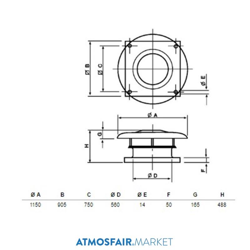 Soler Palau HCTB/4-560 B (220 V) Yatay Atışlı Çatı Tipi Fan