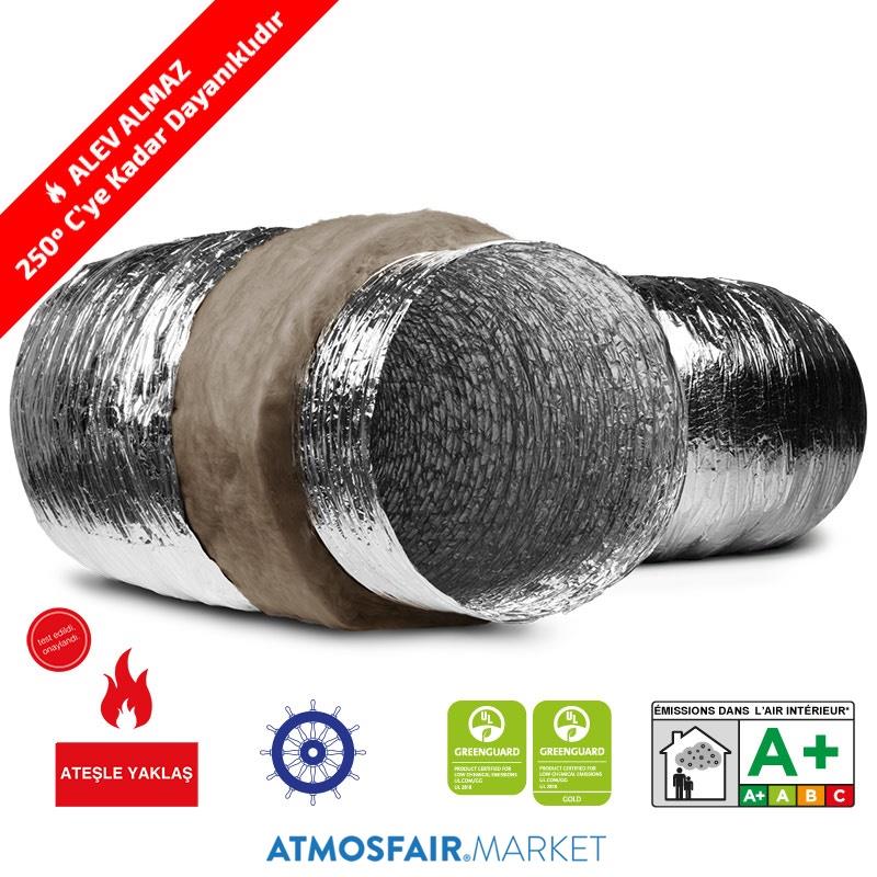Ø127mm SONOAFS-ALU.FB ECOSOFT MARINE Ses ve Isı İzoleli Alüminyum Flexible Hava Kanalı 10 mt