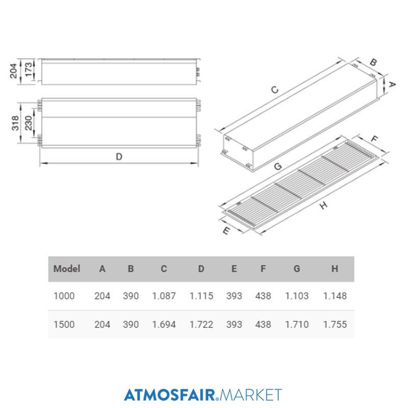 S&P COR-12-1500 FT Ankastre Elektrikli Isıtıcılı Hava Perdesi