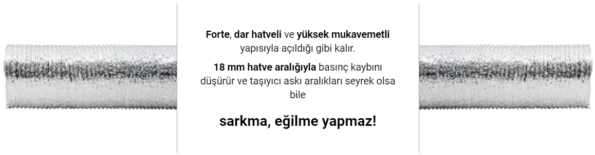 Ø52mm SONOAFS-ALU.70B FORTE Yüksek Mukavemetli Ses ve Isı İzoleli Alüminyum Flexible Hava Kanalı 10 mt 